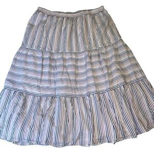 Lane Bryant Peasant Skirt Purple Stripe 18 20 Beach Cotton Lined Boho Tier Lined